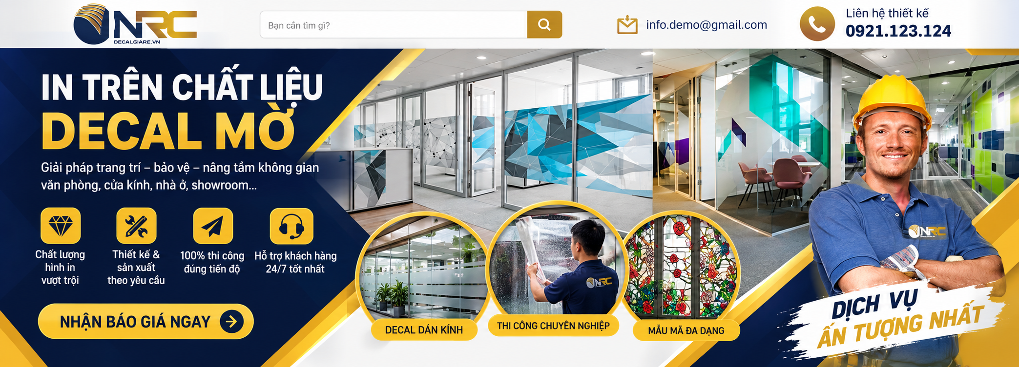 NRC decal mờ - Thi công decal dán kính chuyên nghiệp